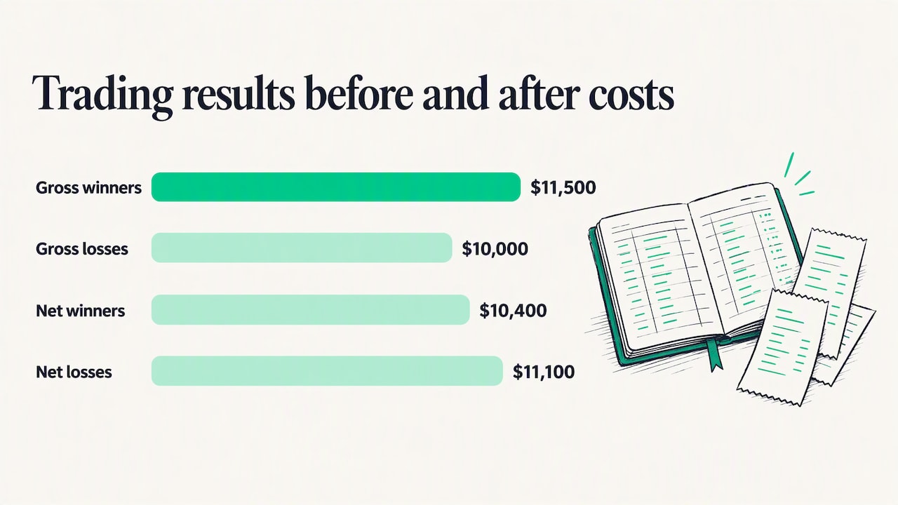 Gross and net profit factor comparison